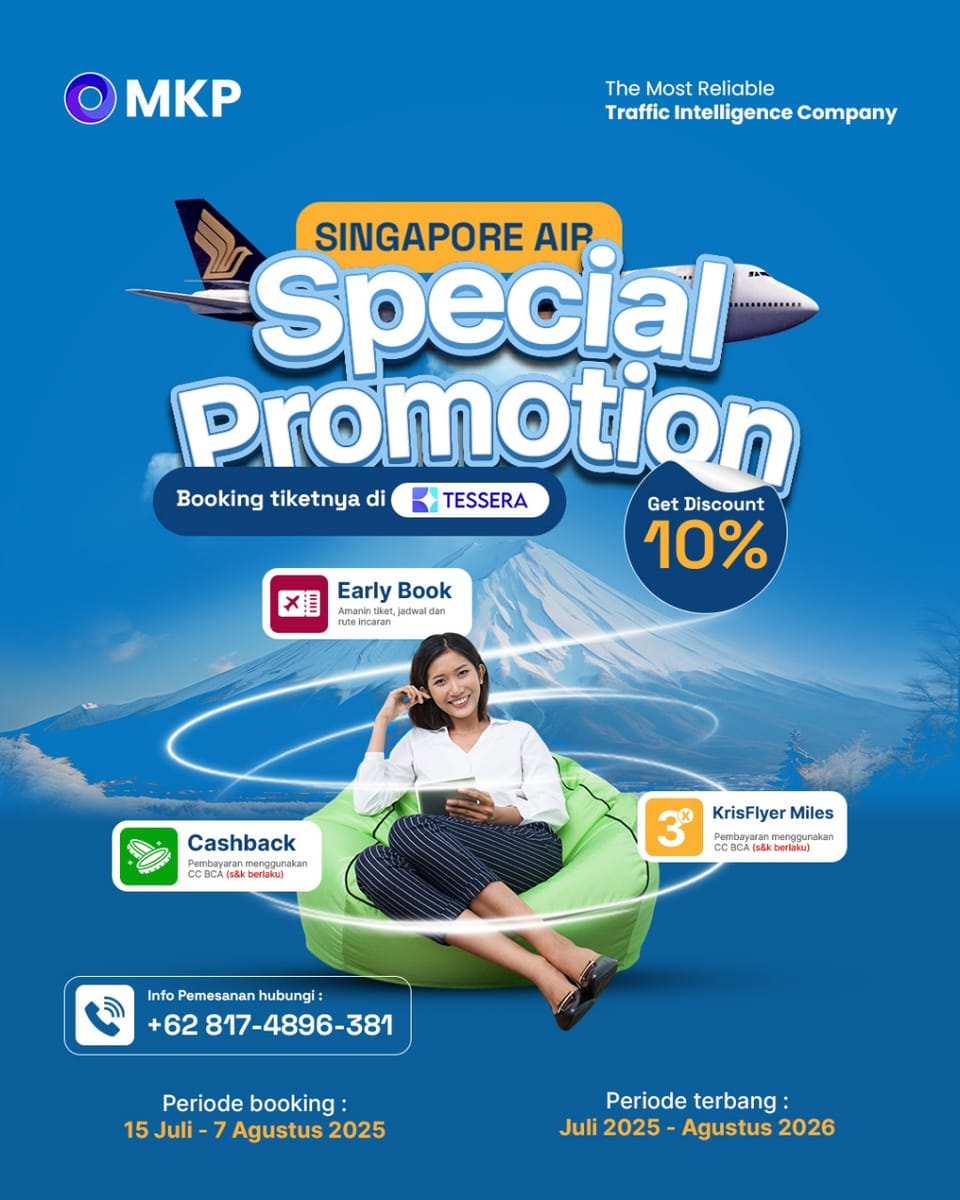 TESSERA Hadirkan Promo Spesial Penerbangan Internasional bersama Singapore Airlines